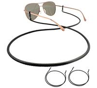 GERNEO® - El original - Correa de cuero premium y cordón para gafas - Paquete doble en - Piel lisa unisex PU cordón para gafas de lectura y gafas de sol, Negro, Talla única