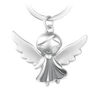 GERNEO® Llavero de ángel de la guarda Kate, amuleto de la suerte con vestido brillante en oro, oro rosa o plata, plata