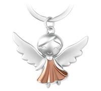 GERNEO® Llavero de ángel de la guarda Kate, amuleto de la suerte con vestido brillante en oro, oro rosa o plata, Oro Rosa