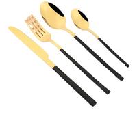 GeRnie 6People Black Dinnerware Tableware Set Knife Fork Teaspoon Cutlery Set Stainless Steel Flatware Western Home Kitchen Silverware (Color : Black Gold)