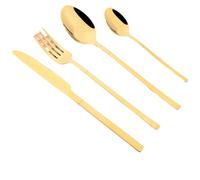 GeRnie 6People Black Dinnerware Tableware Set Knife Fork Teaspoon Cutlery Set Stainless Steel Flatware Western Home Kitchen Silverware (Color : Gold)