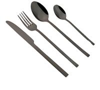 GeRnie 6People Black Dinnerware Tableware Set Knife Fork Teaspoon Cutlery Set Stainless Steel Flatware Western Home Kitchen Silverware (Color : Black)