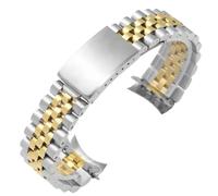GeRnie Correa de acero inoxidable de 18mm, 19mm, 22mm, 20mm, hecha de Metal sólido, apta for reloj 4 Gear S3 S2, apta for pulsera 2Pro (Color : Silver gold, Size : 18mm)