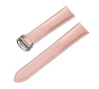 GeRnie Correa de reloj de piel de vaca con patrón de lichi, hombres y mujeres que se adaptan a la pulsera de cuero (Color : Pink, Size : 21mm)
