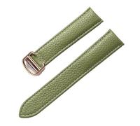 GeRnie Correa de reloj de piel de vaca con patrón de lichi, hombres y mujeres que se adaptan a la pulsera de cuero (Color : Olive green rose, Size : 20mm)