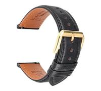 GeRnie Correas de reloj de cuero genuino Premium 18mm 20mm 22mm 24mm negro marrón mujeres hombres cuero de vaca correa de reloj correa de liberación rápida (Color : Black G, Size : 19mm)