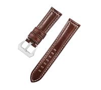 GeRnie Correas de reloj de cuero Vintage, cinturón de 7 colores, 18mm, 20mm, 22mm y 24mm, correa de reloj de cuero encerado al óleo, accesorios for reloj (Color : Deep Brown, Size : 20mm)