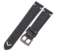 GeRnie Genuine Leather Breathable Watch Band 18 20 22 24mm Men Women Strap 4 Colors Oil Wax Cowhide Wristband Accessories (Color : Black black clasp, Size : 24mm)