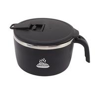gernie Tazón de Fideos Instantáneos, Tazón de Ramen Instantáneo de Acero Inoxidable de 900 Ml con Tapa y Soporte para Teléfono Tazón de Sopa de Fideos Instantáneos, Cocina de Fideos