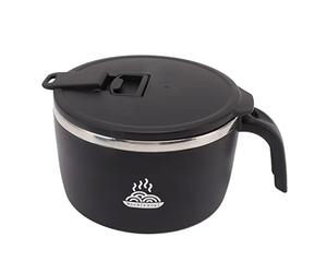 gernie Tazón de Fideos Instantáneos, Tazón de Ramen Instantáneo de Acero Inoxidable de 900 Ml con Tapa y Soporte para Teléfono Tazón de Sopa de Fideos Instantáneos, Cocina de Fideos