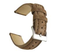 GeRnie Vintage Suede Leathetr Watch Strap 18mm 19mm 20mm 22mm Handmade Watchband Grey Brown Replacement Belts For Watch Accessories (Color : Light coffee 1, Size : 18mm)