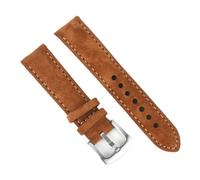GeRnie Vintage Suede Leathetr Watch Strap 18mm 19mm 20mm 22mm Handmade Watchband Grey Brown Replacement Belts For Watch Accessories (Color : Brown, Size : 19mm)