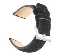 GeRnie Vintage Suede Leathetr Watch Strap 18mm 19mm 20mm 22mm Handmade Watchband Grey Brown Replacement Belts For Watch Accessories (Color : Black 1, Size : 18mm)
