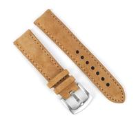 GeRnie Vintage Suede Leathetr Watch Strap 18mm 19mm 20mm 22mm Handmade Watchband Grey Brown Replacement Belts For Watch Accessories (Color : Tan, Size : 20mm)
