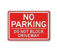 Geroclonup Letrero de aluminio impermeable con texto en inglés "No Parking Do Not Block Driveway", 30 x 40 cm, para uso en interiores y exteriores