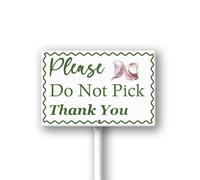 Geroclonup Letrero de aluminio inoxidable con estaca, con texto en inglés "Please Do Not Pick Garlic", decoración de metal, 30,5 x 20,3 cm, para patio, jardín, césped, calle al aire libre