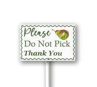 Geroclonup Letrero de aluminio inoxidable con estaca, con texto en inglés "Please Do Not Pick Pear", 12 x 8 pulgadas, letrero de aluminio inoxidable para patio, jardín, césped, calle, al aire libre