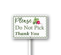 Geroclonup Letrero de aluminio inoxidable con estaca, con texto en inglés "Please Do Not Pick Radish" de 12 x 8 pulgadas, para patio, jardín, césped, calle, al aire libre