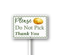 Geroclonup Letrero de aluminio inoxidable con estaca para jardín, con texto en inglés "Please Do Not Pick Potat", 30,5 x 20,3 cm, para patio, jardín, césped, calle al aire libre