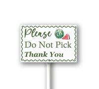 Geroclonup Letrero de aluminio inoxidable con estaca para jardín, con texto en inglés "Please Do Not Pick Watermelon", 30.5 x 20.3 cm, para patio, jardín, césped, calle, exteriores