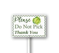 Geroclonup Letrero de aluminio inoxidable con estaca para jardín, con texto en inglés "Please Do Not Pick Cabbag", 30,5 x 20,3 cm, para patio, jardín, césped, calle al aire libre
