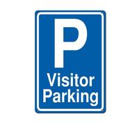 Geroclonup Letrero de estacionamiento de visitantes, 14 x 20 cm, aluminio resistente al óxido, placa de metal resistente para decoración de pared del hogar, granja, patio