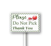 Geroclonup Letrero de jardín con estaca, con texto en inglés "Please Do Not Pick Pomegranate", decoración de metal, 30.5 x 20.3 cm, letrero de aluminio inoxidable para patio, jardín, césped, calle al