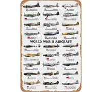 Geroclonup Póster retro de luchador de metal, letrero de estaño de la Segunda Guerra Mundial, aviones militares, póster vintage de metal para decoración de pared, regalo para baño, restaurante,