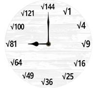 Geroclonup Reloj de pared de raíz cuadrada, reloj de pared de matemáticas, calculadora de matemáticas, regalo novedoso, 25 x 25 cm, silencioso, sin tictac, funciona con pilas
