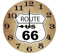 Geroclonup Route 66 - Reloj de pared con señales de tráfico, reloj de pared de ruta 66 para cueva de hombre, decoración de habitación de campo, regalo de San Valentín para hombre, reloj de pared