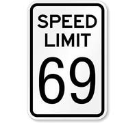 Geroclonup Señal de lata Speed Limit 69, 30 x 40 cm