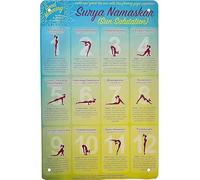 Geroclonup Yoga Sun Salutation Art Poster Metal Tin Sign Wall Decor Fun Decor for Home Kitchen Bar Room Garage Vintage Retro Placa Tamaño: 30 x 40 cm