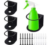 Gerrii 4 soportes para botellas de spray de acero inoxidable cepillado, estante de almacenamiento para el hogar, garaje, soporte sólido para latas de aerosol, fácil de instalar, montaje en pared,