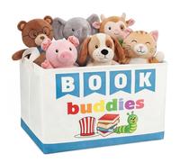 Gerrii Book Buddies - Cesta de lectura relajante para libros de esquina para el aula, sala de lectura, organizador de juguetes para bebés y niños, cesta de almacenamiento plegable para el regreso a la