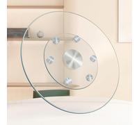 Gerrit ∅70-120cm Lazy Susan Plato Giratorio de Vidrio Grande para Mesa de Comedor, Bandeja Giratoria de Mesa de Vidrio Templado, Bandeja Giratoria para Servir Cenas con Rodamientos Silenciosos (Size