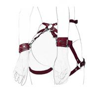 GERRIT Arnés Corporal Punk para Mujer - Lencería para piernas - Ligas - Jaula - Ola - Accesorio de Carnaval -4 Colores (Rojo)