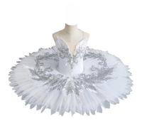GeRRiT Ballet Blanco Tutú Lago de los Cisnes Panqueque Bailarina Fiesta Trajes De Baile Niñas Mujeres Adultos Niños Vestido De Ballet Profesional,Blanco,150