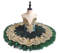 GeRRiT Ballet Infantil Tutus Profesional Niños Cisne Adulto Lago Pancake Tutu Mujer Chica Trajes de Bailarina Danza Tutu Ballet,Verde,160