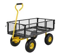 GeRRiT Carro de jardín de Alta Resistencia, Carro utilitario rodante para Exteriores con Mango Giratorio de 180°, Carro de jardín Plegable de Malla para Patio, jardín, Playa, Granja