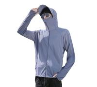 GERRIT Chaqueta con Capucha para Hombre con protección Solar, Ropa con protección UV, Sudadera con Capucha para protección Solar, Camisas de Verano para Senderismo (L,Dark Gray)