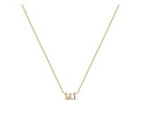 GeRRiT Collar con números de ángel de Plata de Ley 925, Regalo for Mujer, Collar con Colgante de la Suerte 111 333 444 777 (Color : 111_45cm)