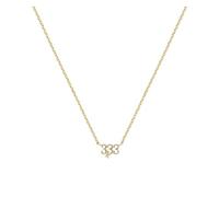 GeRRiT Collar con números de ángel de Plata de Ley 925, Regalo for Mujer, Collar con Colgante de la Suerte 111 333 444 777 (Color : 333_45cm)