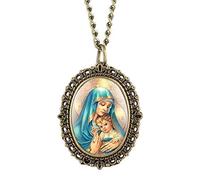 GeRRiT Collar único de la Virgen MaríaReloj de Bolsillo Madre María Colgante religioso católico Regalos Collar Mujeres como coleccionables, Relojes de Mujer