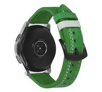 GerRit Correa de cuero Compatible con Galaxy Watch 6 Correa 6classic/5/pro/4/Active 2 Pulsera de 20 mm 22 mm Compatible con correas de reloj Watch GT 2/2e/3/pro(Green white line,22mm)