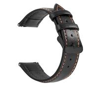 GerRit Correa de reloj de cuero genuino, correas de reloj de liberación rápida de 18 mm/20 mm/22 mm(Black Orange Black,22mm)