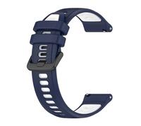 GerRit Correa de silicona de repuesto for reloj deportivo, repuesto de 18MM, 20MM y 22MM, Compatible con accesorios de pulsera Forerunner 255/265(Midnight Blue White,22MM)