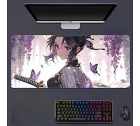 GeRRiT Demon Slayer - Alfombrilla de mouse impermeable profesional XXL para escritorio, accesorio para teclado y mouse, base de goma antideslizante extendida (Kochou Shinobu, 900 x 400 x 3 mm)