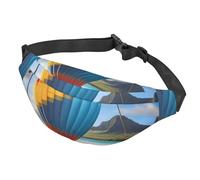 GeRRiT Hawaii - Riñonera cruzada con globo aerostático multifuncional grande para hombres y mujeres, deportes al aire libre, viajes, a la moda y portátil, color negro, talla única