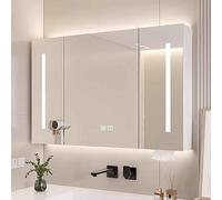GeRRiT Mueble con Espejo para baño antivaho, Mueble con Espejo HD con Interruptor táctil para luz, Mueble con Espejo, iluminación LED e Inteligente (Color A, Tamaño 108cm)