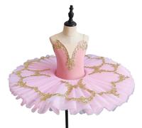 GeRRiT Niña Profesional Ballet Tutú Azul Rosa Blanco Mujeres Adultas Niño Niños Ballet Baile Traje Plato Panqueque Tutú Bailarina Vestido De Fiesta,Rosado,150
